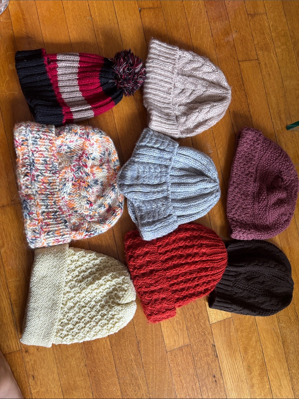 Women’s Knit Beanie Hat - Red, Cream, Light Blue, Pink, Brown (all of them)